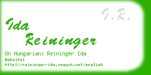 ida reininger business card